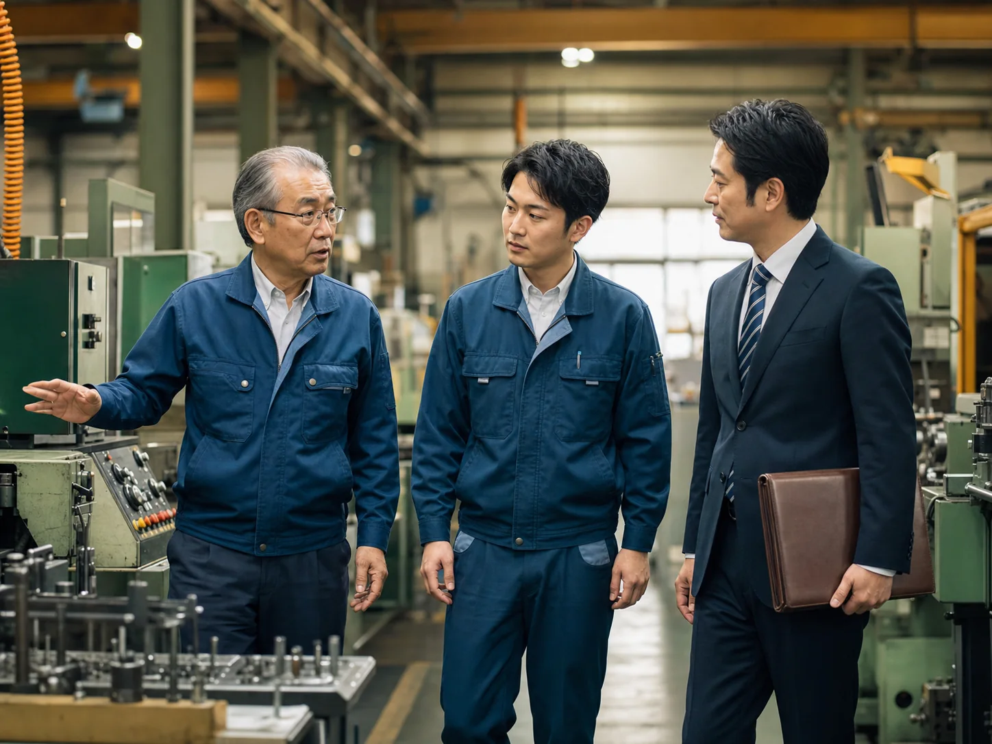 事業承継について現場で相談する様子